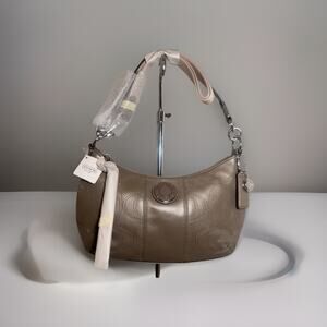 Very Rare NWT Coach F19412 Metallic Signature Stitch Demi SV Bronze Crossbody